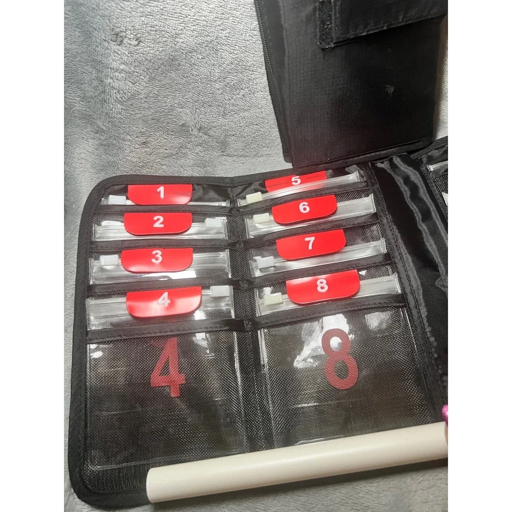 Lewis‎ N Clark Travel Organizer Case Numbered Pockets 1–8 Red Blue Fold Up